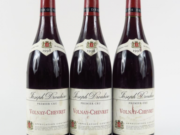 3 BOUTEILLES VOLNAY CHEVRET 1er CRU J. DROUHIN - 1998