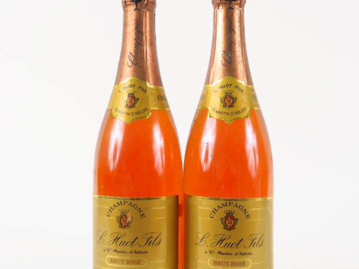 2 BOUTEILLES CHAMPAGNE BRUT ROSE HUOT FILS