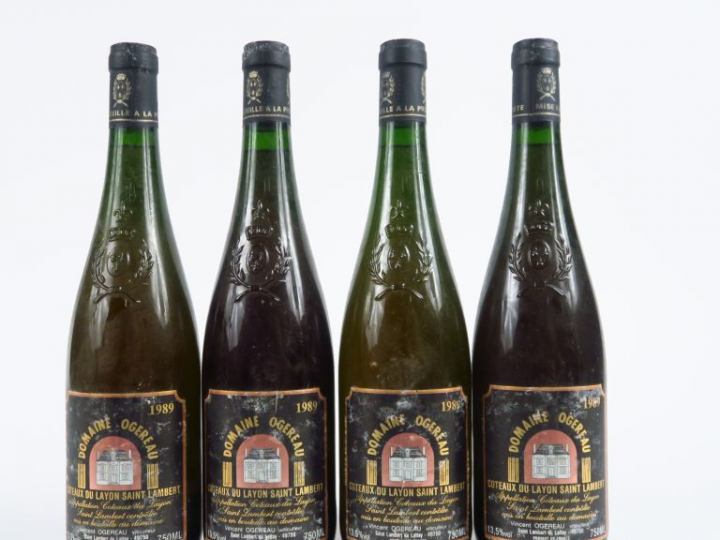 4 BOUTEILLES COTEAUX DU LAYON ST LAMBERT DOMAINE OGEREAU - 1989