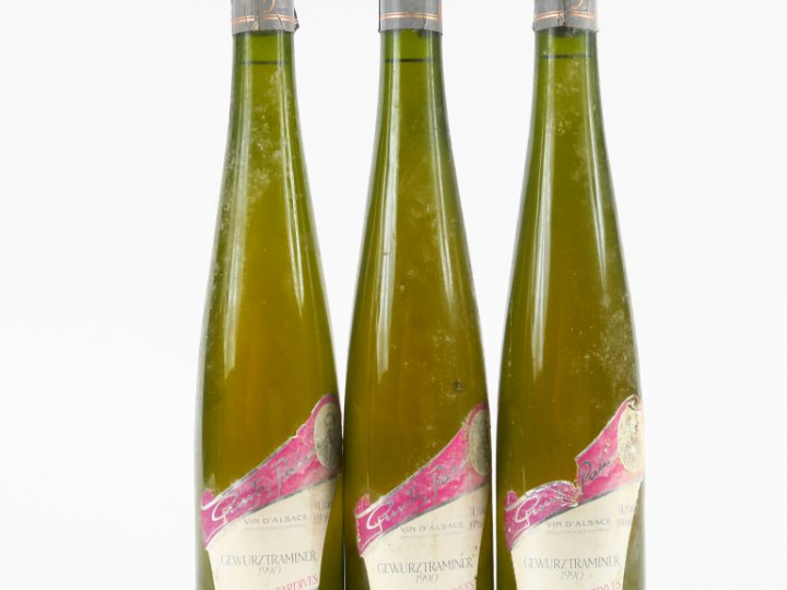 3 BOUTEILLES (50 cl) GEWURZTRAMINER V.T. GUNTZ PALMER - 1990 - EA