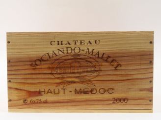 Vente aux enchères 6 BOUTEILLES CHÂTEAU SOCIANDO MALLET HAUT MEDOC - 2000 - CBO