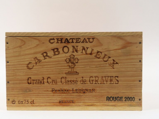 Vente aux enchères 6 BOUTEILLES CHÂTEAU CARBONNIEUX GCC GRAVES - 2000 - CBO