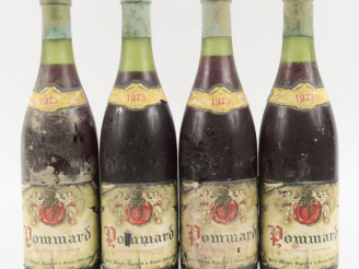Vente aux enchères 4 BOUTEILLES POMMARD P. MONGET - 1975 - De 2 à 3,5 CM