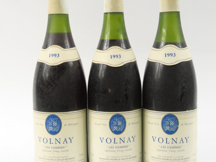 3 BOUTEILLES VOLNAY 'LES FAMINES' H. et G. BUISSON - 1993 - 1 à 4 CM/1
