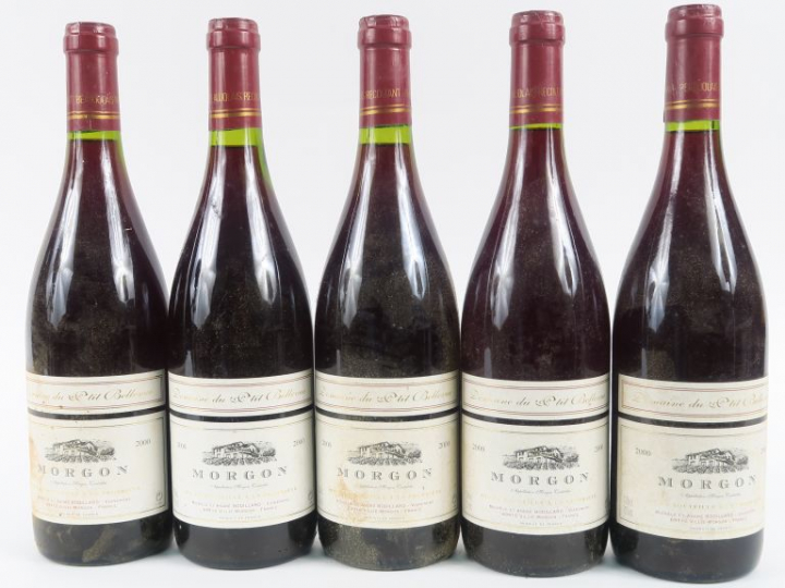5 BOUTEILLES MORGON DOMAINE DE P'TIT BELLEVUE - 2000