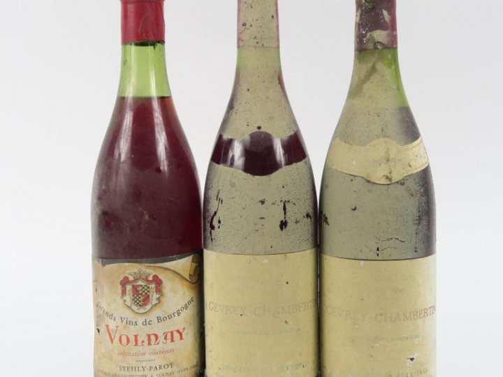 3 BOUTEILLES : 1 VOLNAY STEHLY PARROT - 2 GEVREY CHAMBERTIN DOMAINE LE
