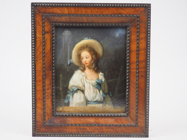 Henri-Pierre DANLOUX (attribué à) "Portrait de la comtesse de Cluzel" 