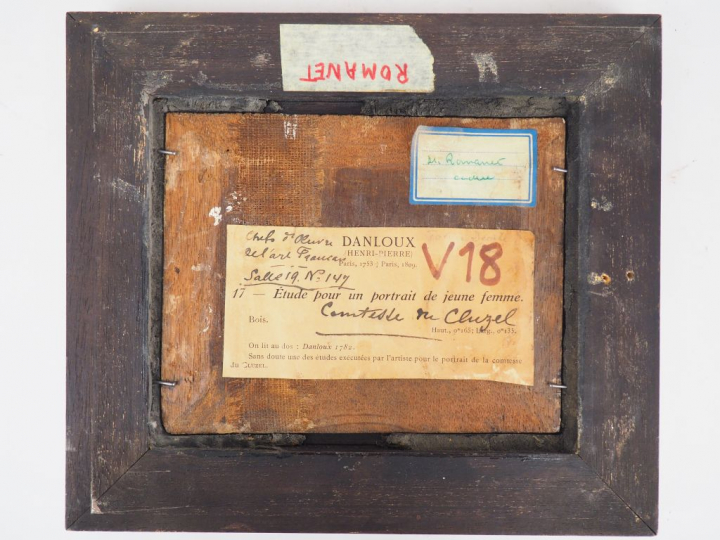 Henri-Pierre DANLOUX (attribué à) "Portrait de la comtesse de Cluzel" 
