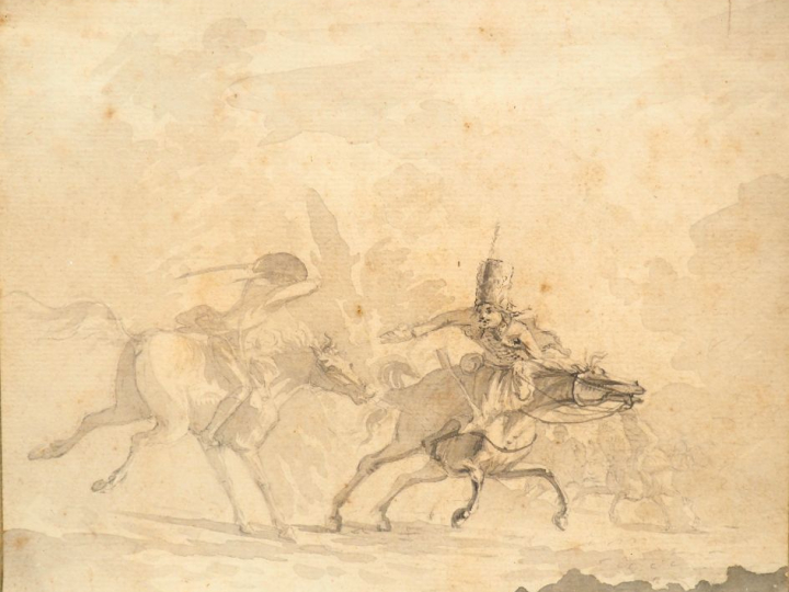Swebach – Desfontaines (attribué à) « Scène de bataille, choc de caval
