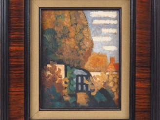 Vente aux enchères Marcel GROMAIRE   "Paysage" Huile sur panneau. Signée en bas à gauche.