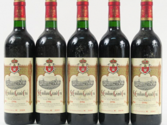 Vente aux enchères 5 BOUTEILLES ST EMILION GC - 1996