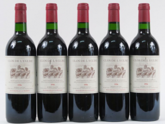 Vente aux enchères 5 BOUTEILLES CLOS DE L'EGLISE H. TAUZIAC MONTAGNE ST EMILION - 1996