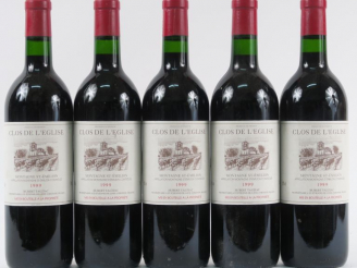 Vente aux enchères 5 BOUTEILLES CLOS DE L'EGLISE H. TAUZIAC MONTAGNE ST EMILION - 1999