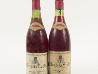Vente aux enchères 2 BOUTEILLES CLOS DE LA ROCHE J. HENRY REMY - 1957 - 1 à 2,5 CM/1 à 3 