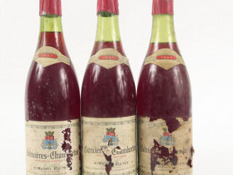 Vente aux enchères 3 BOUTEILLES LATRICIERES CHAMBERTIN J. HENRY REMY - 1957 - 2 CM/3 CM/4