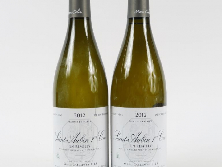 2 BOUTEILLES SAINT AUBIN 1er CRU 'EN REMILLY' M. COLIN - 2012
