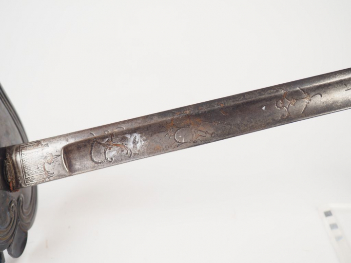 Epée d’officier Premier Empire, monture en argent massif (poinçon au c