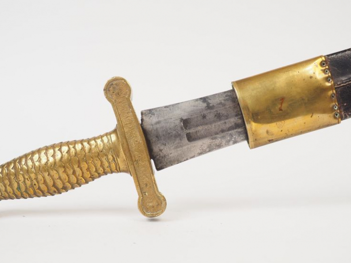 Glaive Français à écaille, pommeau au coq en relief (Garde nationale L