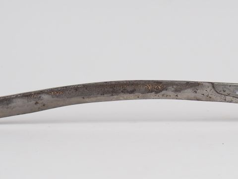 Très beau et grand Yatagan de 725 mm de long, belle lame courbe, tranc