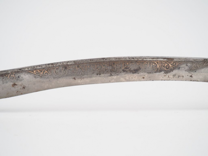 Très beau et grand Yatagan de 725 mm de long, belle lame courbe, tranc