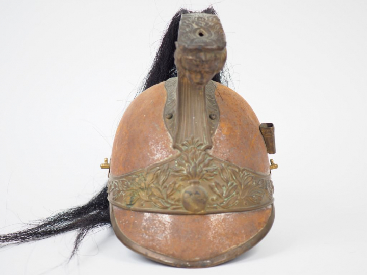 Casque troupe modèle 1874 de cuirassier, manque marmouset et jugulaire