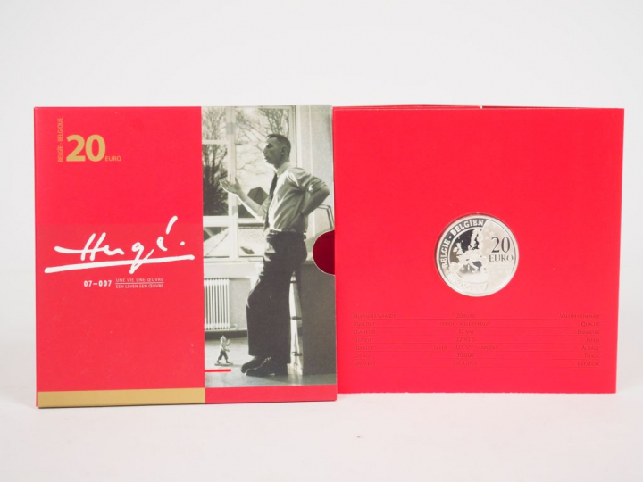 1 Piece de 20 € pour les 100 ans d'Herge 50.000 exemplaires 2007 edité