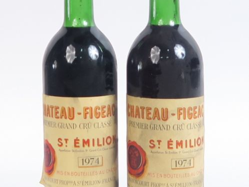 2 BOUTEILLES CHÂTEAU FIGEAC 1er GCC ST EMILION - 1974 - BG