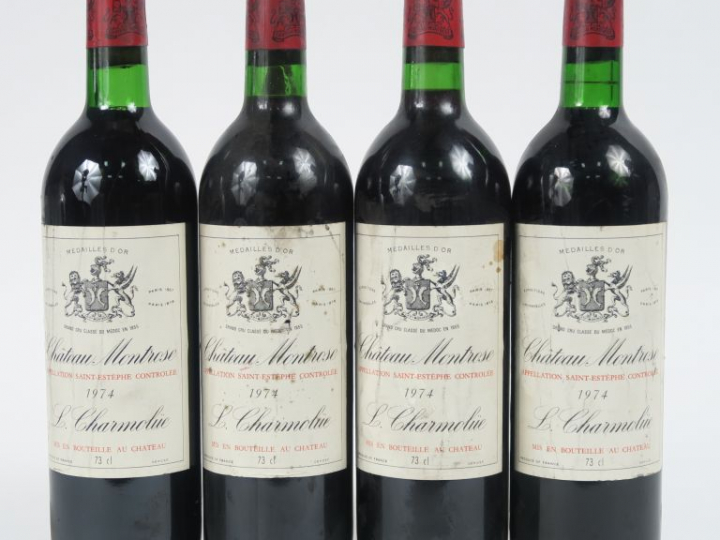 4 BOUTEILLES CHÂTEAU MONTROSE GCC ST ESTEPHE - 1974 - BG