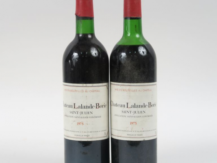 2 BOUTEILLES CHÂTEAU LALANDE BORIE ST JULIEN - 1975 + 1BG/1 MEP