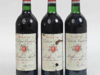 Vente aux enchères 3 BOUTEILLES CHATEAUX POUJEAUX MOULIS - 1975 - BG