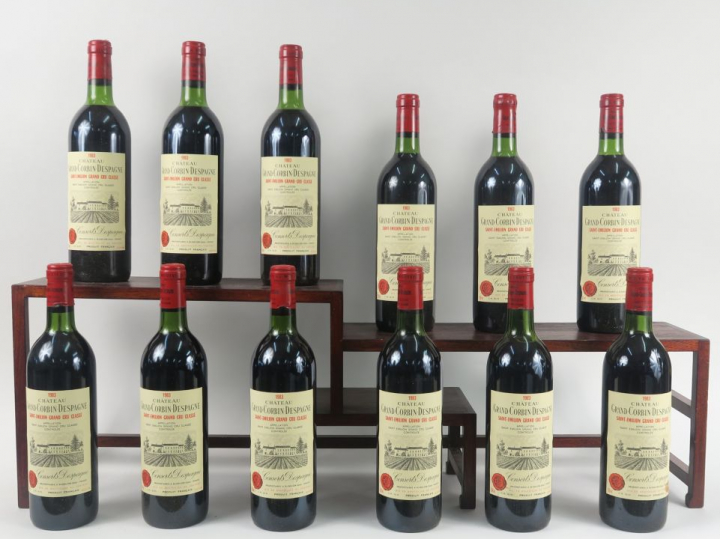12 BOUTEILLES CHÂTEAU GRAND CORBIN DESPAGNE GCC ST EMILION - 1983 - CB
