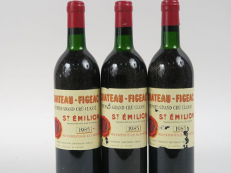 Vente aux enchères 3 BOUTEILLES CHÂTEAU FIGEAC 1er GCC ST EMILION - 1985 - LB/2 ELA