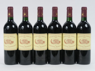 Vente aux enchères 6 BOUTEILLES PAVILLON ROUGE DU CHÂTEAU MARGAUX - 1985 - CBO - 3 BG