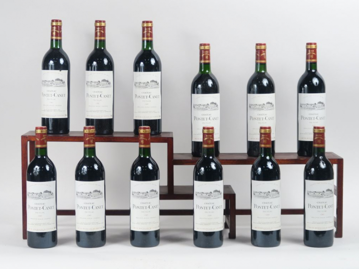 12 BOUTEILLES CHÂTEAU PONTET CANET GCC PAUILLAC - 1985 - CBO - DE BG à