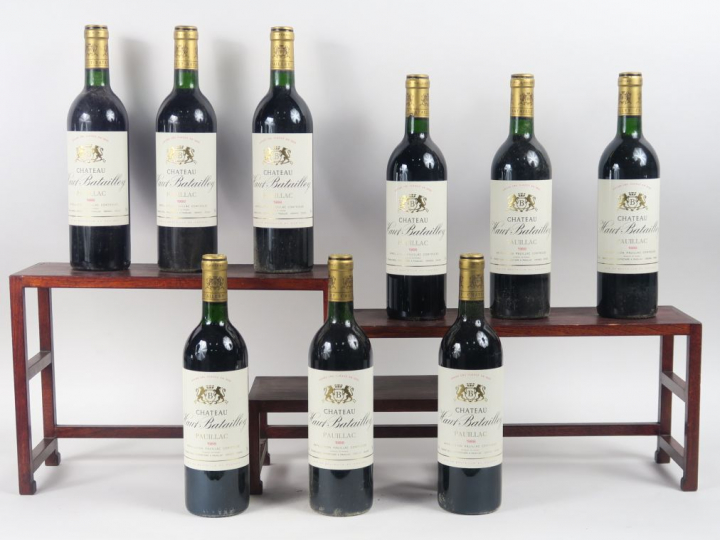9 BOUTEILLES CHÂTEAU HAUT BATAILLEY GCC PAUILLAC - 1988 - CBO - 7 BG/2