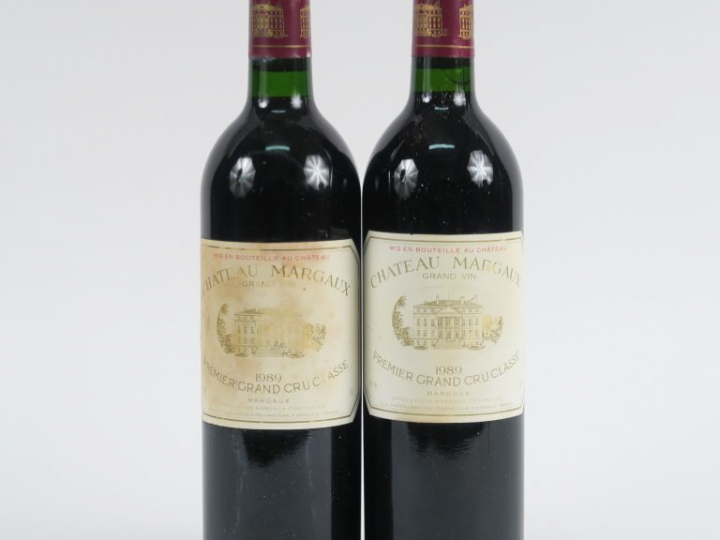 2 BOUTEILLES CHÂTEAU MARGAUX 1er GCC MARGAUX - 1989 - BG/1 ETLA