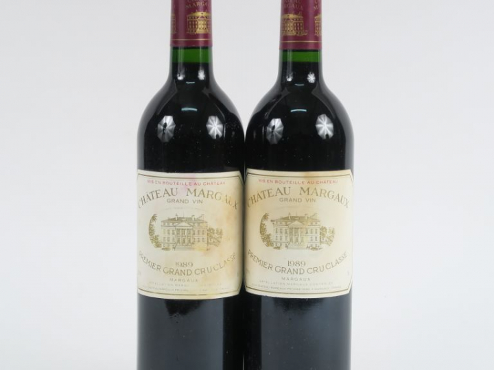 2 BOUTEILLES CHÂTEAU MARGAUX 1er GCC MARGAUX - 1989 - BG/ETLA