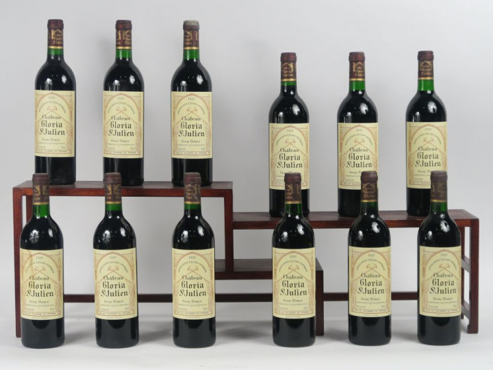 12 BOUTEILLES CHÂTEAU GLORIA ST JULIEN - 1989 - CBO - 2 BG