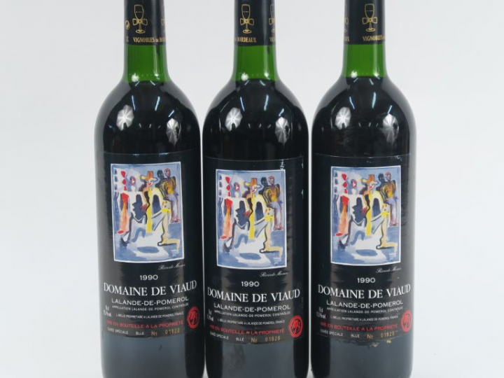 3 BOUTEILLES DOMAINE DE VIAUD LALANDE DE POMEROL - 1990
