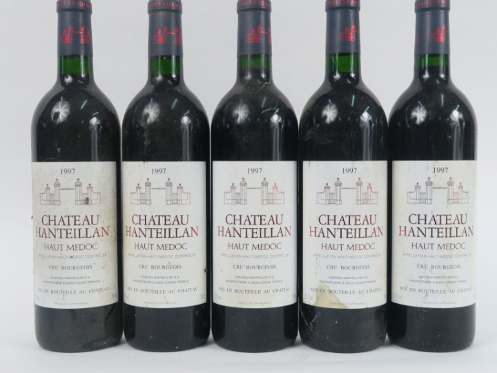 5 BOUTEILLES CHÂTEAU HANTEILLAN CB HAUT MEDOC - 1997