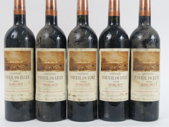 5 BOUTEILLES CHÂTEAU PAVEIL DE LUZE MARGAUX - 1998