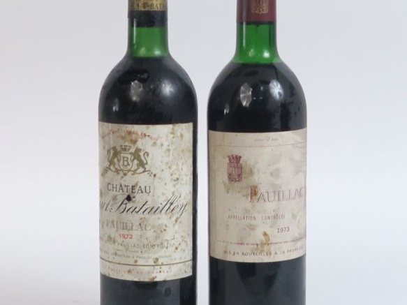2 BOUTEILLES PAUILLAC : 1  PAUILLAC DU CHÂTEAU LATOUR 1973 LB - 1 CHÂT