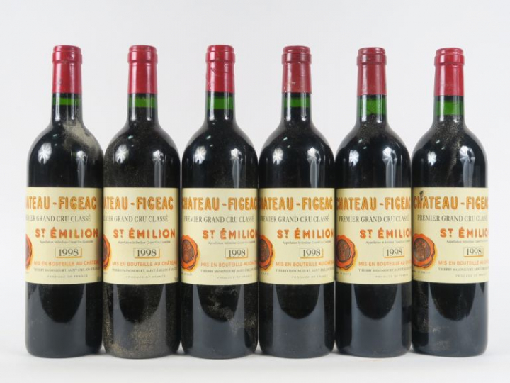 6 BOUTEILLES CHÂTEAU FIGEAC 1er GCC ST EMILION - 1998