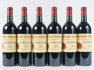 Vente aux enchères 6 BOUTEILLES CHÂTEAU FIGEAC 1er GCC ST EMILION - 2001 - CBO