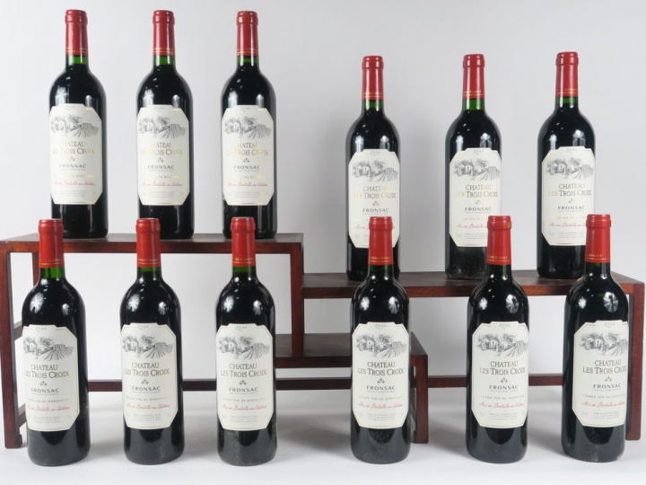 12 BOUTEILLES CHÂTEAU LES TROIS CROIX FRONSAC - 2001 - CBO