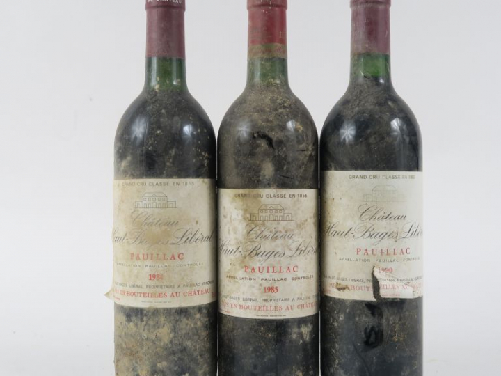 3 BOUTEILLES CHÂTEAU HAUT BAGES LIBERAL GCC PAUILLAC : 1 de 1984 - 1 d