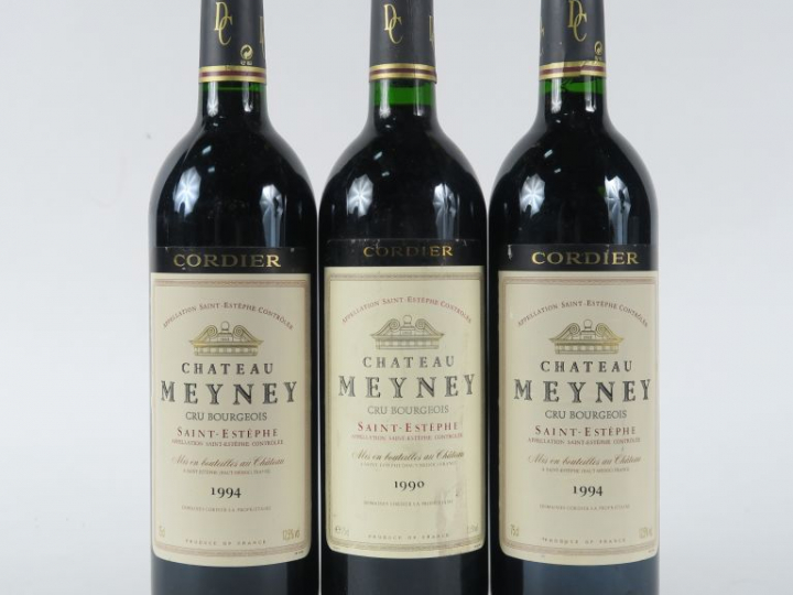 3 BOUTEILLES CHÂTEAU MEYNEY CB ST ESTEPHE : 1 de 1990 - 2 de 1994