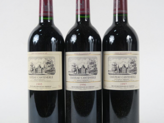 Vente aux enchères 3 BOUTEILLES CHÂTEAU CANTEMERLE GCC HAUT MEDOC : 1 de 1995 - 1 de 1996
