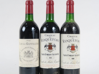Vente aux enchères 3 BOUTEILLES : 1 CLOS DE LA GAFFELIERE GC ST EMILION 1996 LB - 2 CHÂTE