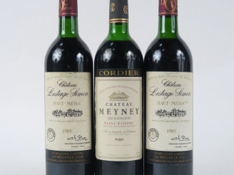 Vente aux enchères 3 BOUTEILLES : 2 CHÂTEAU LESTAGE SIMON HAUT MEDOC 1985 (1 LB/1 HEP) - 